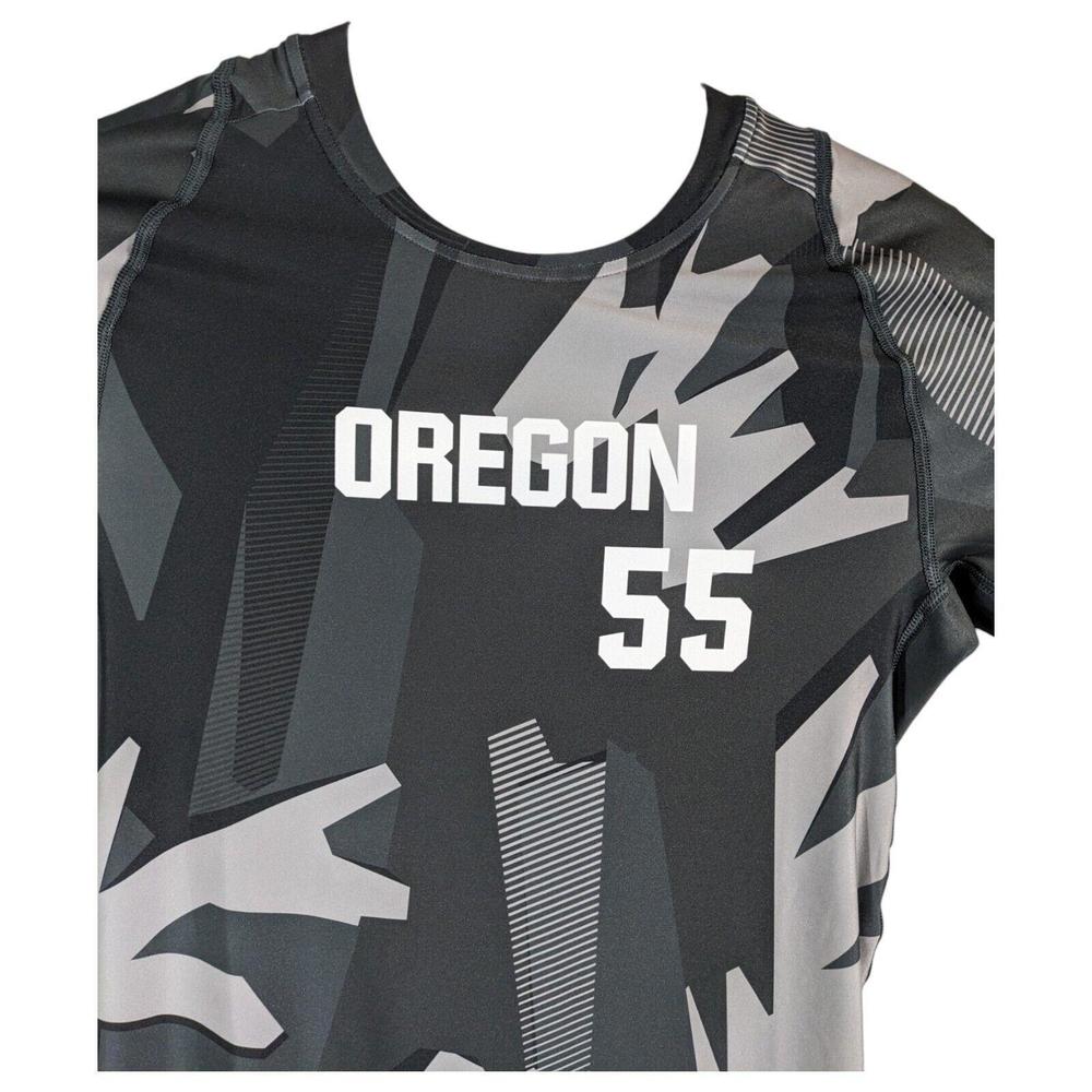 Oregon MMA Wrestling Compression Shirt Nike Pro Combat Mens L Large Gray Camo